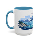 Glacier Bay National Park Coffee Mug | Solid Color Block Park Souvenir | 11oz 15oz Accent Mug