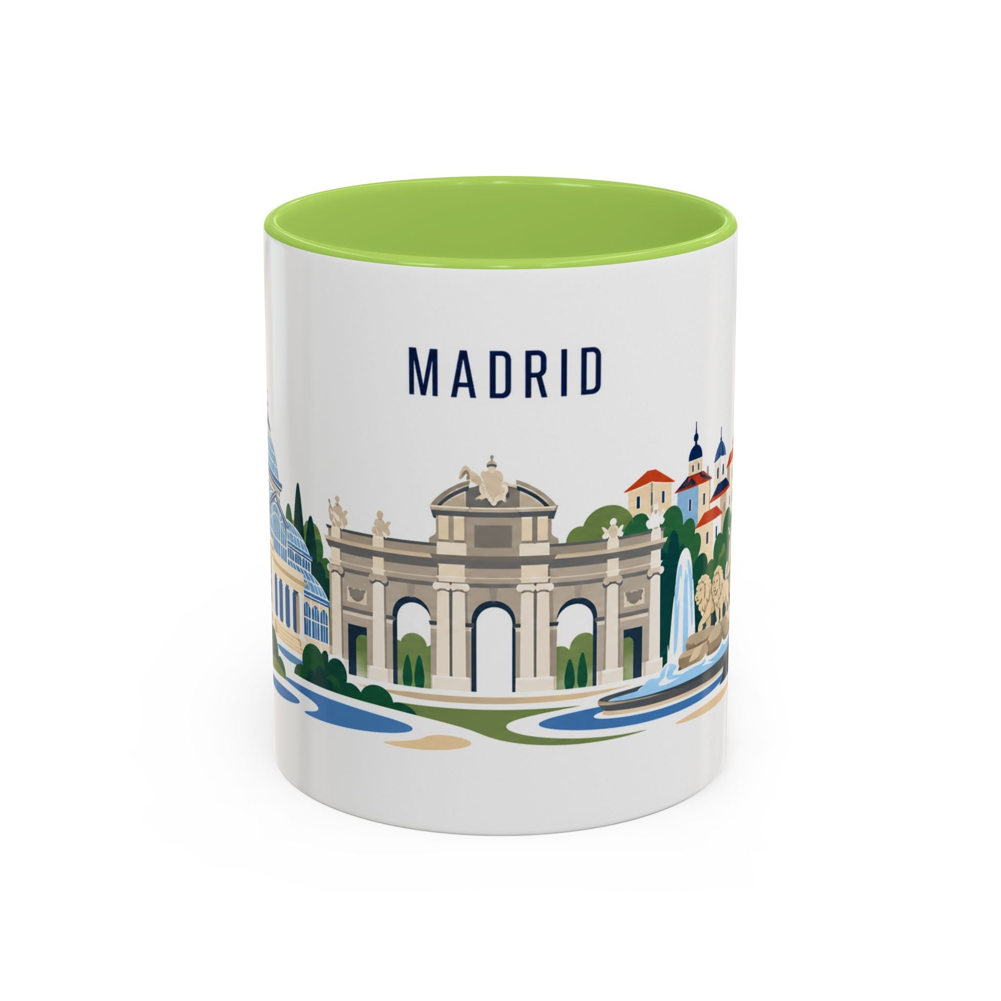 Madrid Coffee Mug | Spain Travel Souvenir | Porcelain Decal City Gift | 11oz 15oz Accent Mug