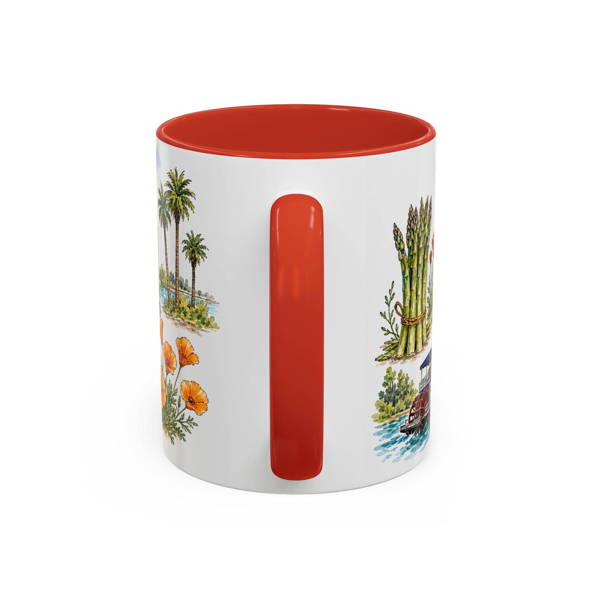 Stockton Illustrated Travel Mug | City Souvenir Accent Coffee Mug | 11oz 15oz Ceramic Cup