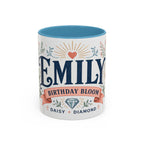 Personalized Name Birth Month Mug | Birth Flower Stone Birthday Gift | 11oz 15oz