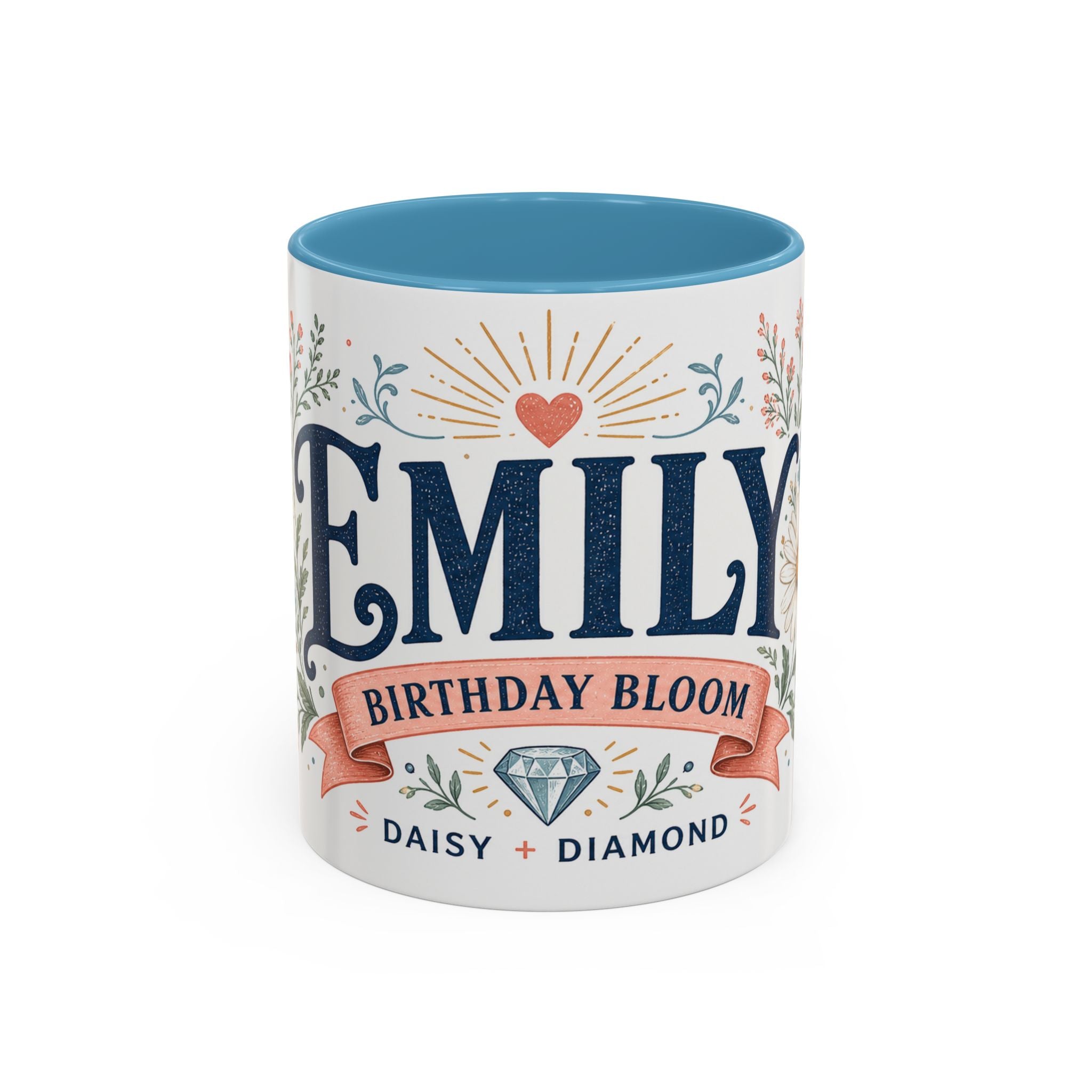 Personalized Name Birth Month Mug | Birth Flower Stone Birthday Gift | 11oz 15oz