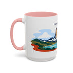 Torres del Paine Coffee Mug | Travel Destination Souvenir Gift | Accent Color Ceramic 11oz 15oz