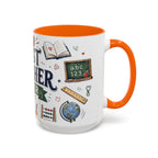 Best Teacher Ever Coffee Mug | Teacher Appreciation Gift | Accent Color Ceramic 11oz 15oz