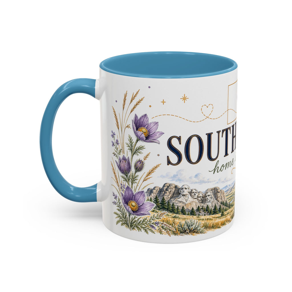 South Dakota State Map Mug | Botanical Accents, Homesick Gift (11oz or 15oz)