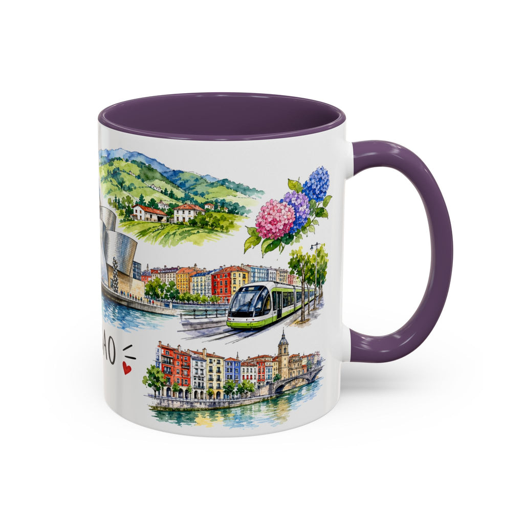 Bilbao Illustrated Travel Mug | City Souvenir Accent Coffee Mug | 11oz 15oz Ceramic Cup