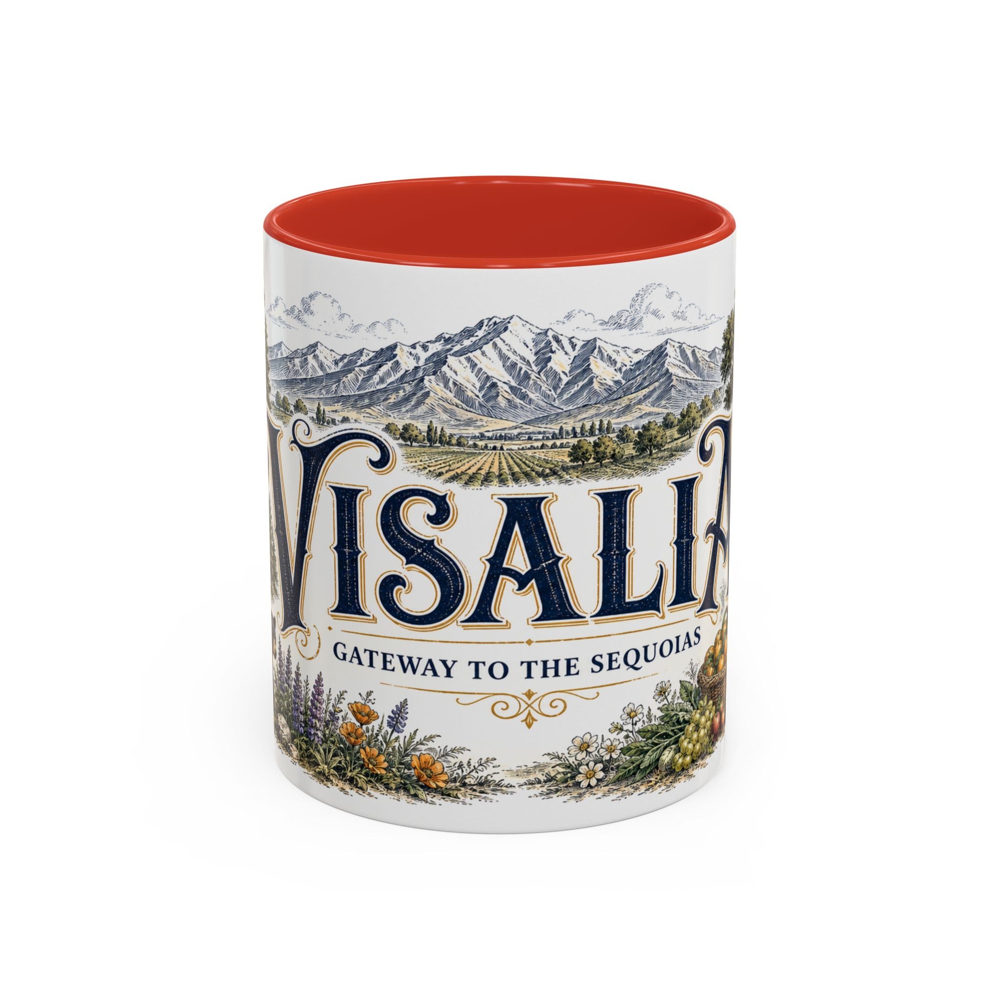 Visalia Coffee Mug | United States Travel Souvenir | Vintage Illustrated City Gift | 11 oz 15 oz Accent Mug