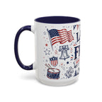 Land of the Free Coffee Mug | Home of the Brave 4th of July Gift | Accent Color Ceramic 11oz 15oz