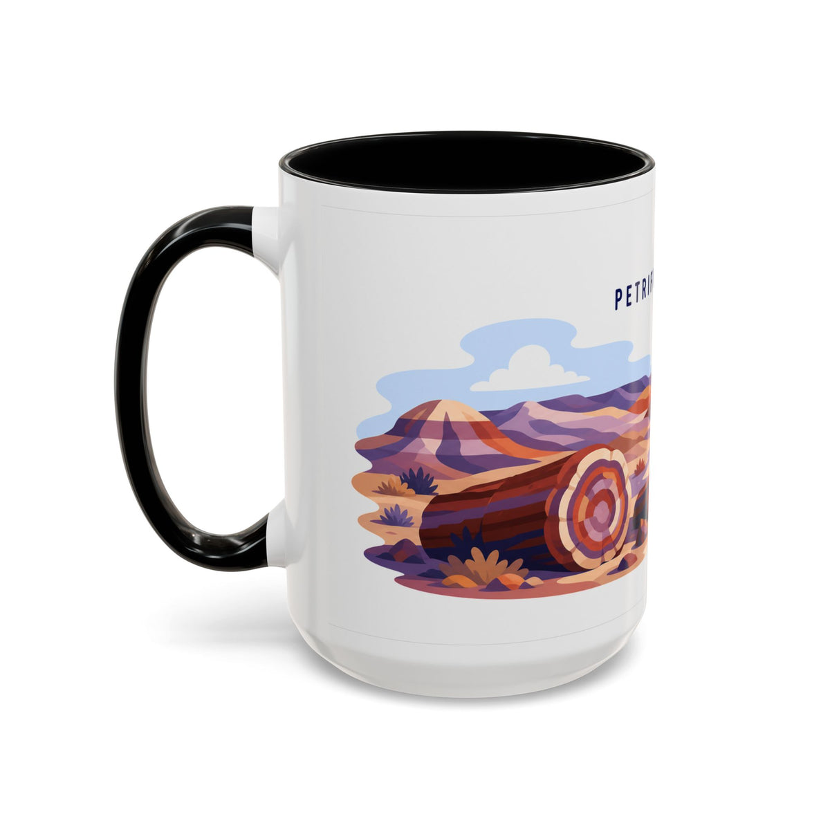 Petrified Forest National Park Coffee Mug | Solid Color Block Park Souvenir | 11oz 15oz Accent Mug