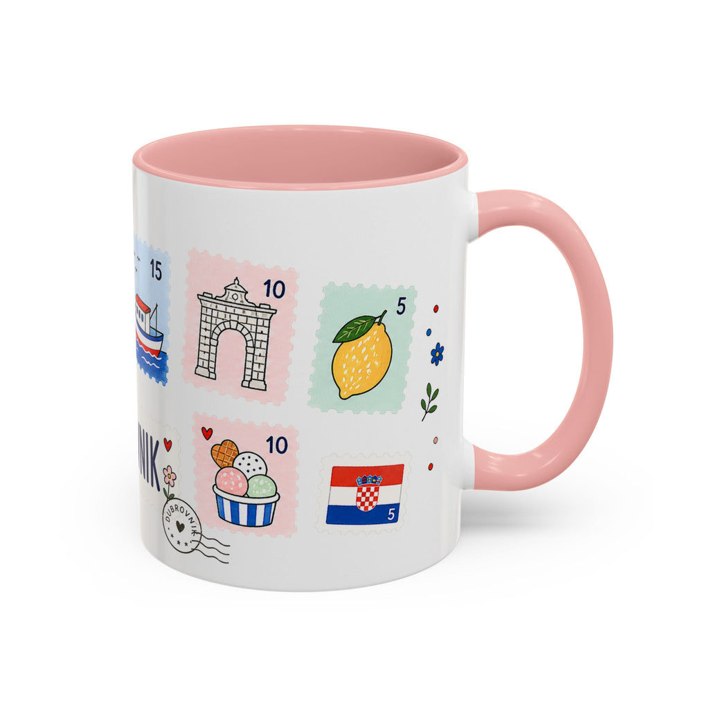 Dubrovnik Coffee Mug | Postage Stamp Collage Mug | Travel Souvenir Accent Cup 11oz 15oz
