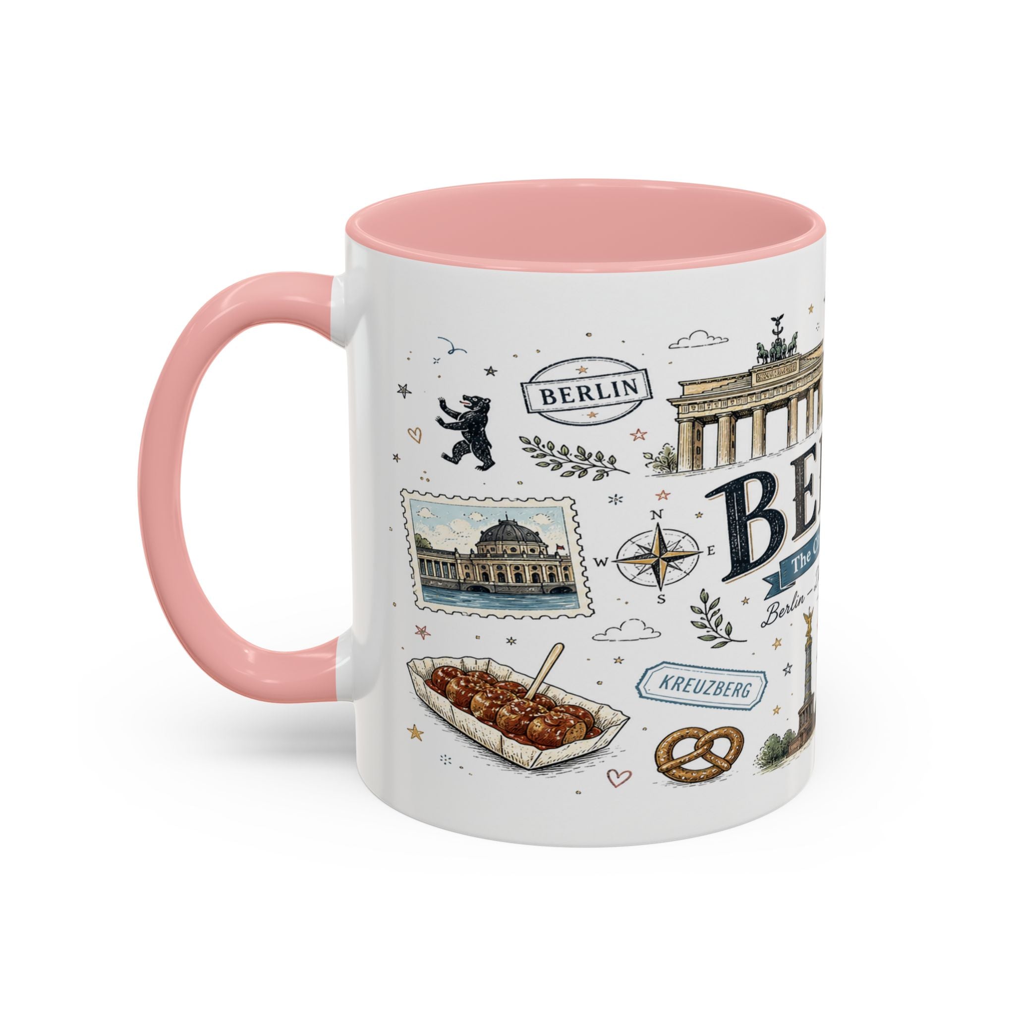 Berlin Coffee Mug | Germany Souvenir Travel Gift | Accent Color Ceramic 11oz 15oz