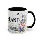 Rhode Island State Map Mug | Botanical Seaside Accent Cup (11oz or 15oz)