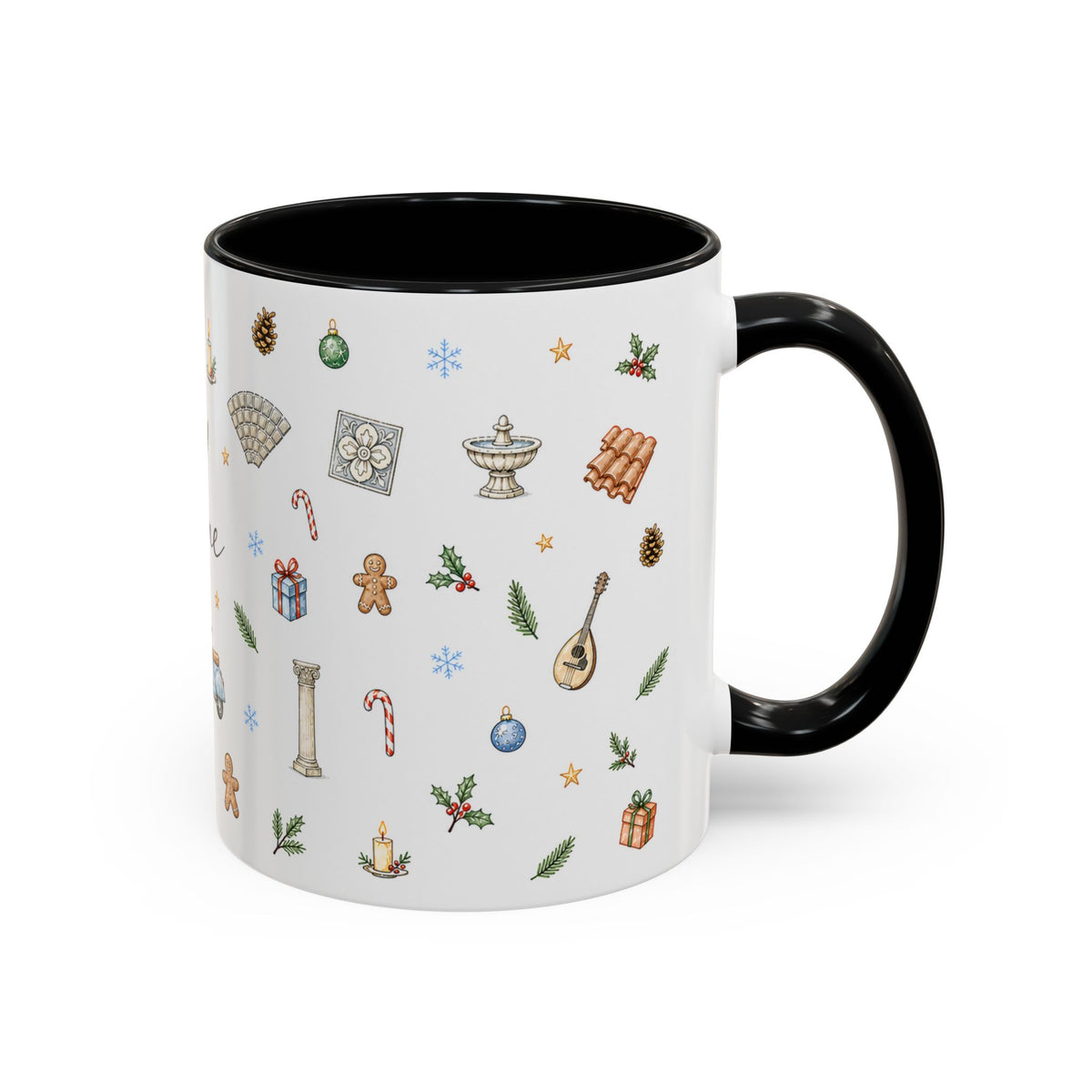 Rome Christmas Mug | Watercolor City Souvenir | Ceramic Coffee Cup
