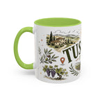 Tuscany Coffee Mug | Travel Destination Souvenir Gift | Accent Color Ceramic 11oz 15oz