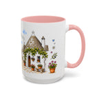 Alberobello Illustrated Travel Mug | Italy Souvenir Accent Coffee Mug | 11oz 15oz Ceramic Cup