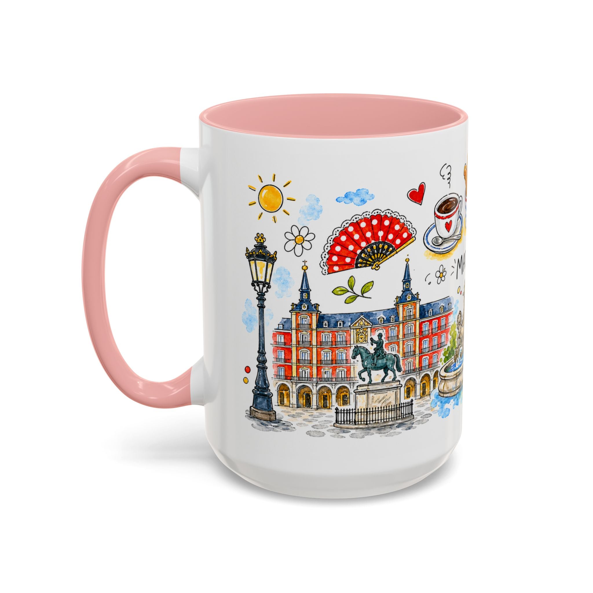 Madrid Travel Mug | European City Souvenir Accent Coffee Mug | 11oz 15oz Ceramic Cup