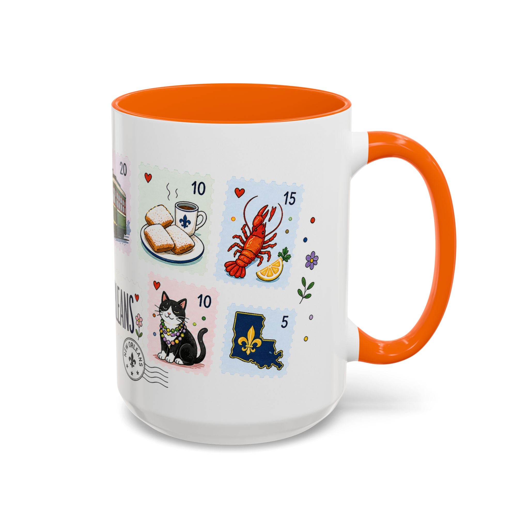 New Orleans Coffee Mug | Postage Stamp Collage Mug | Travel Souvenir Accent Cup 11oz 15oz