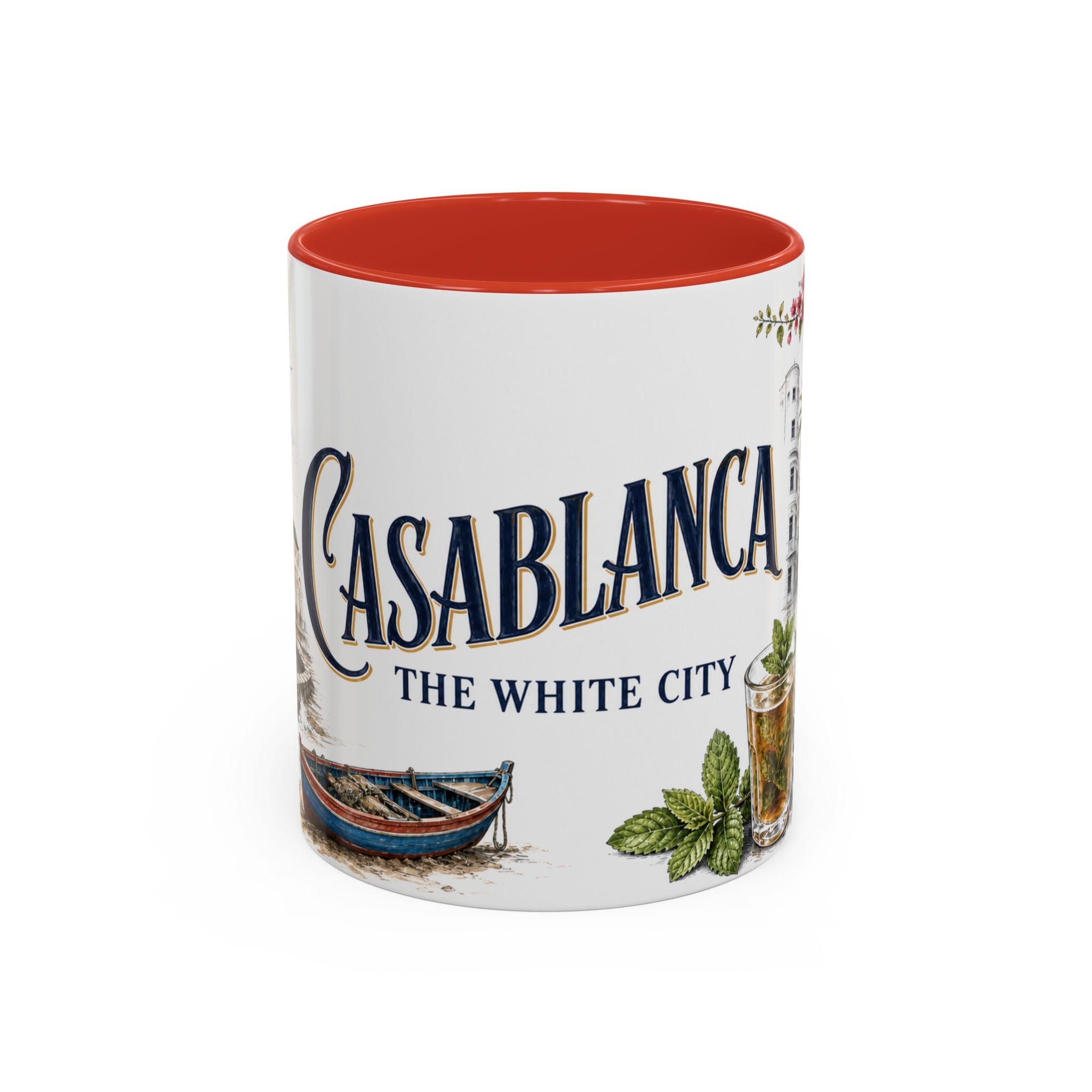 Casablanca Coffee Mug | Morocco Travel Souvenir | Vintage Illustrated City Gift | 11 oz 15 oz Accent Mug