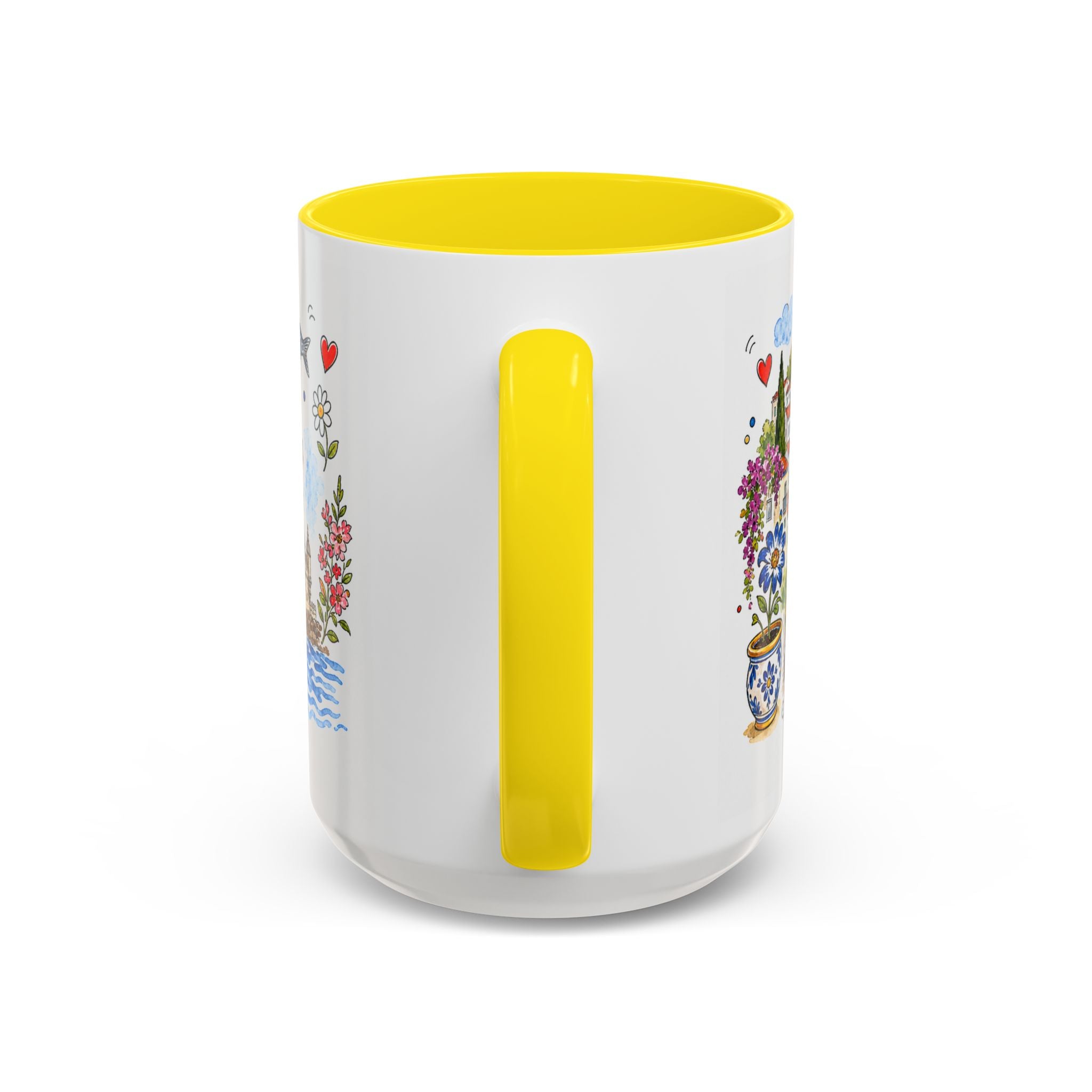 Lisbon Travel Mug | European City Souvenir Accent Coffee Mug | 11oz 15oz Ceramic Cup