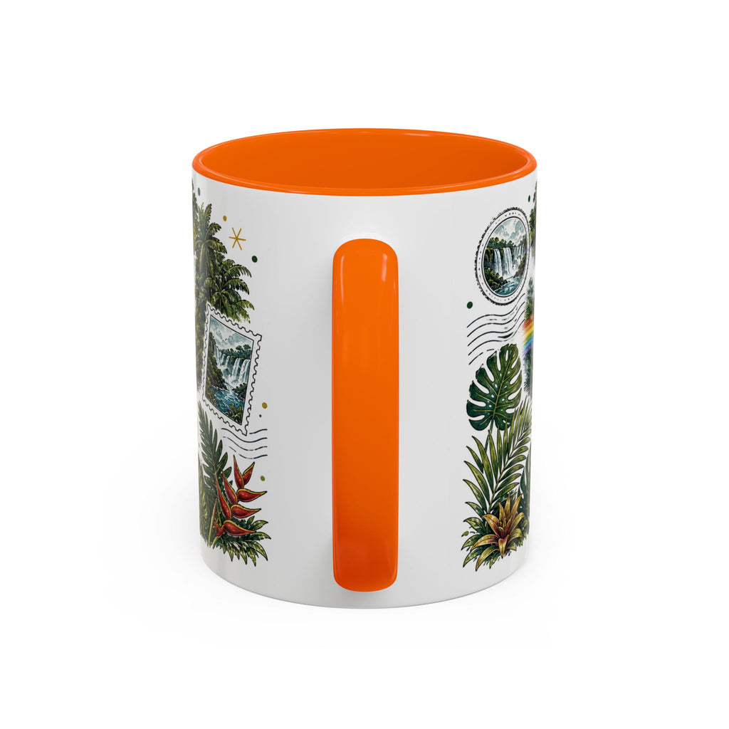 Iguazu Falls Coffee Mug | Travel Destination Souvenir Gift | Accent Color Ceramic 11oz 15oz
