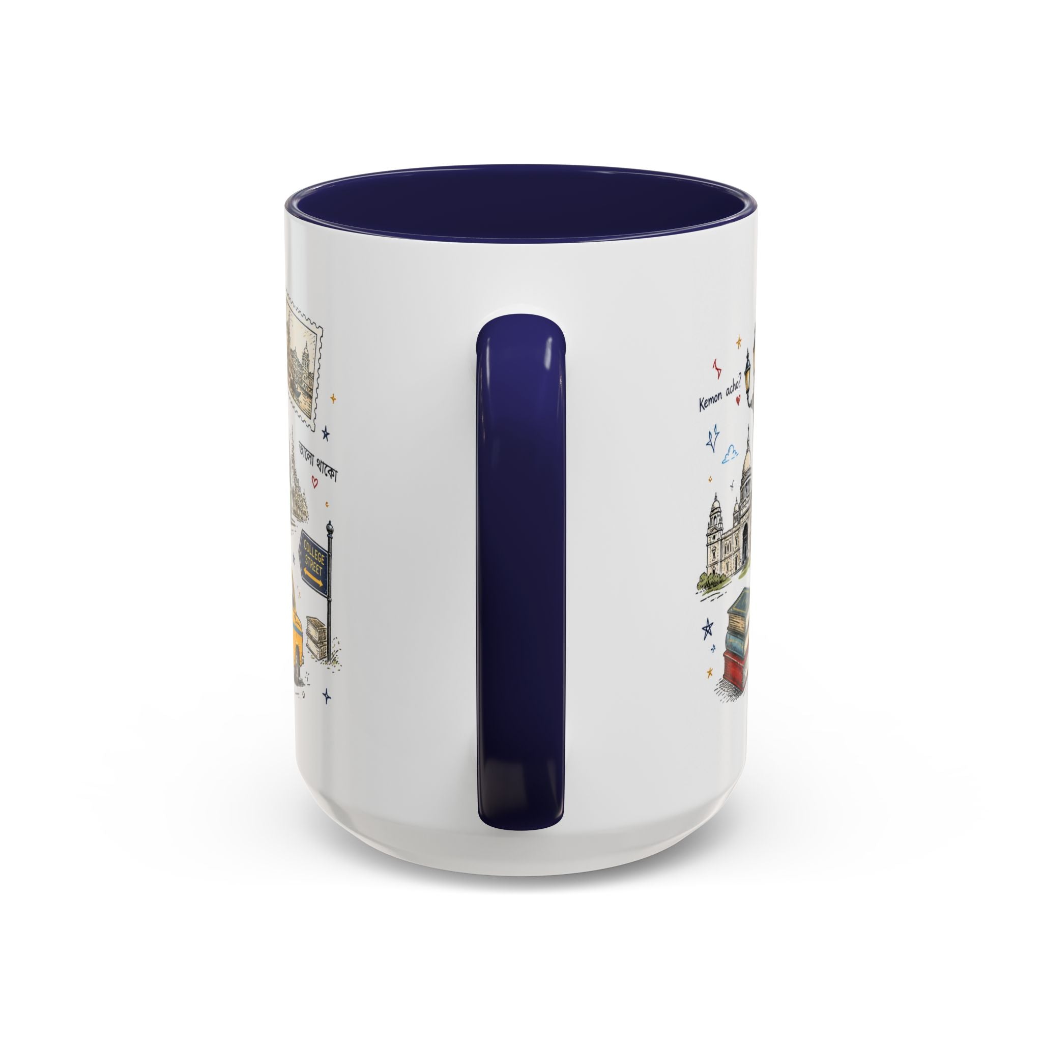 Kolkata Coffee Mug | India Souvenir Travel Gift | Accent Color Ceramic 11oz 15oz