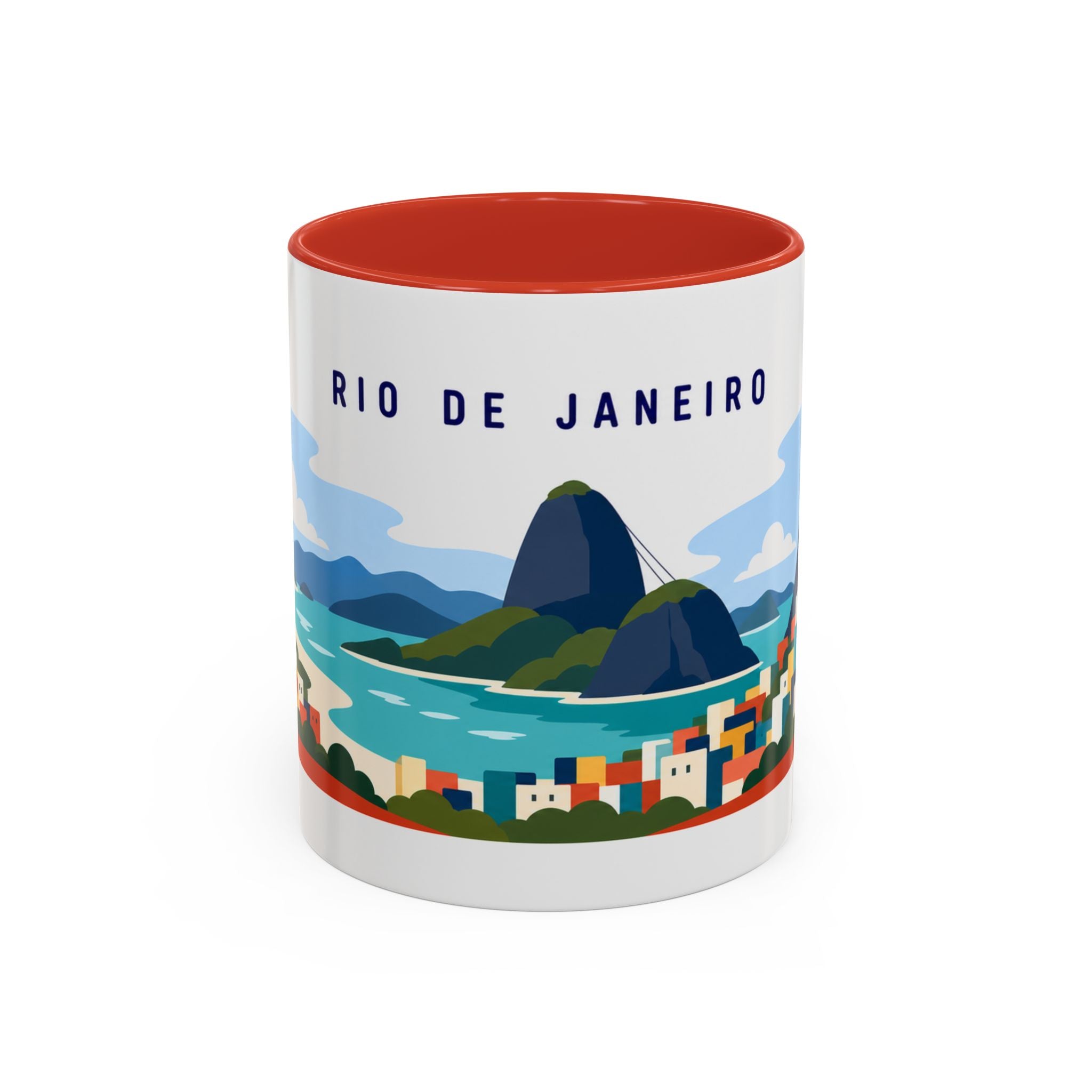 Rio de Janeiro Coffee Mug | Travel Destination Souvenir Gift | Accent Color Ceramic 11oz 15oz