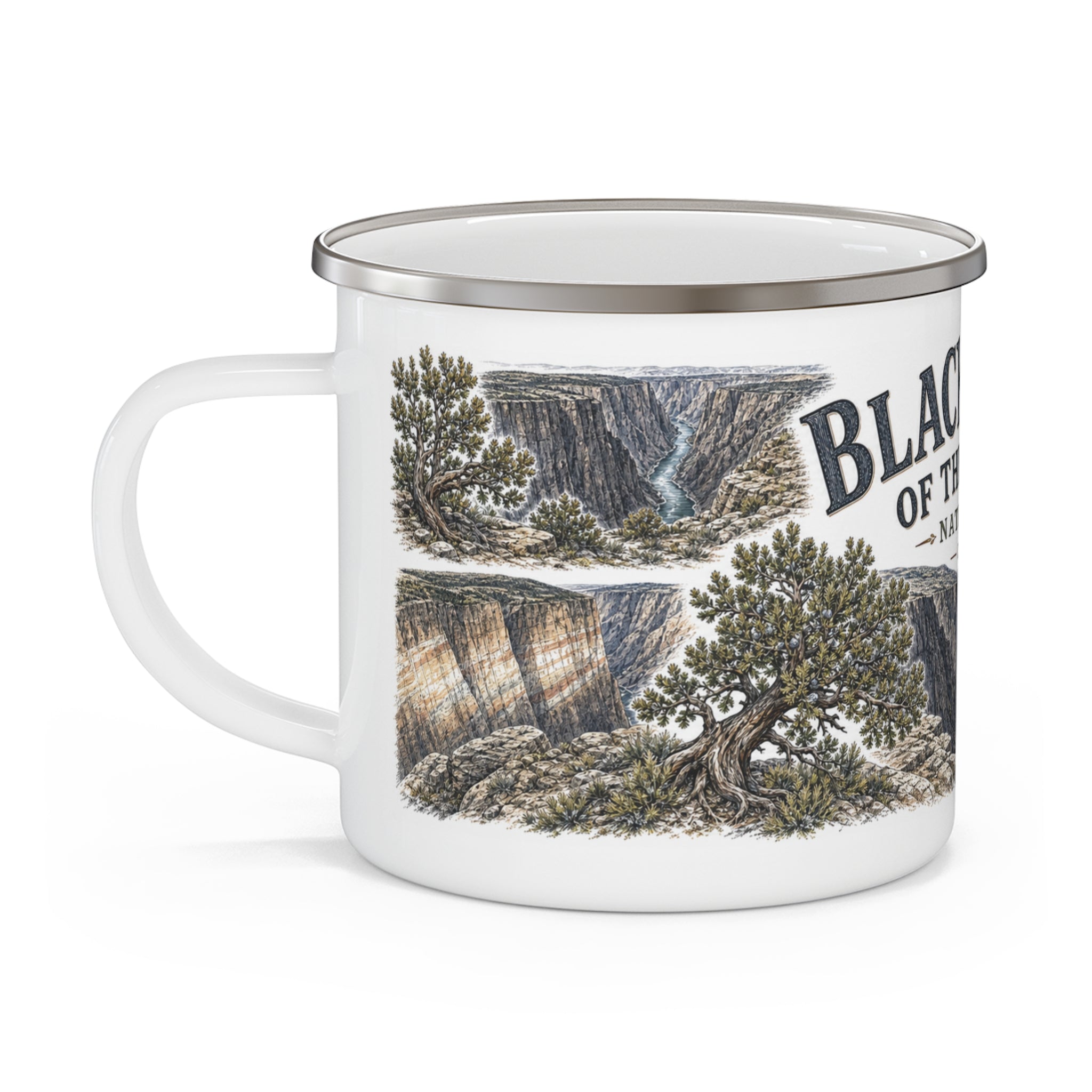 Black Canyon of the Gunnison National Park Vintage Enamel Camping Mug | 12oz National Park Hiking Gift