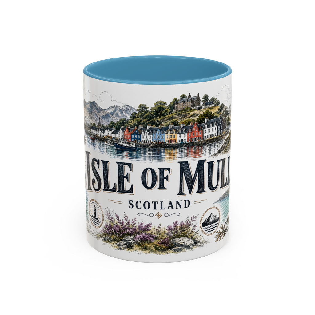 Isle of Mull Mug, Scotland Travel Souvenir, Bucket List Gift, Accent Ceramic Coffee Mug 11oz 15oz