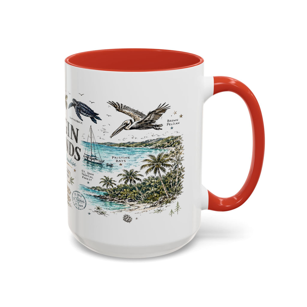 Virgin Islands National Park Coffee Mug | Caribbean Beach Snorkeling Reef Gift | Accent Color Ceramic 11oz 15oz