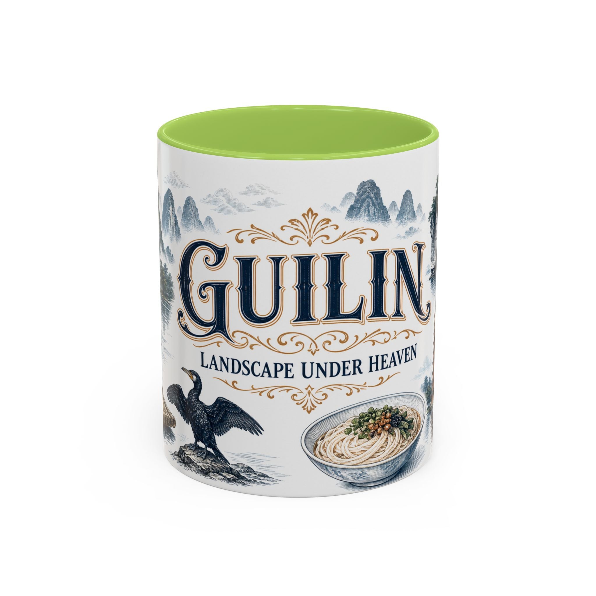 Guilin Coffee Mug | China Travel Souvenir | Vintage Illustrated City Gift | 11 oz 15 oz Accent Mug
