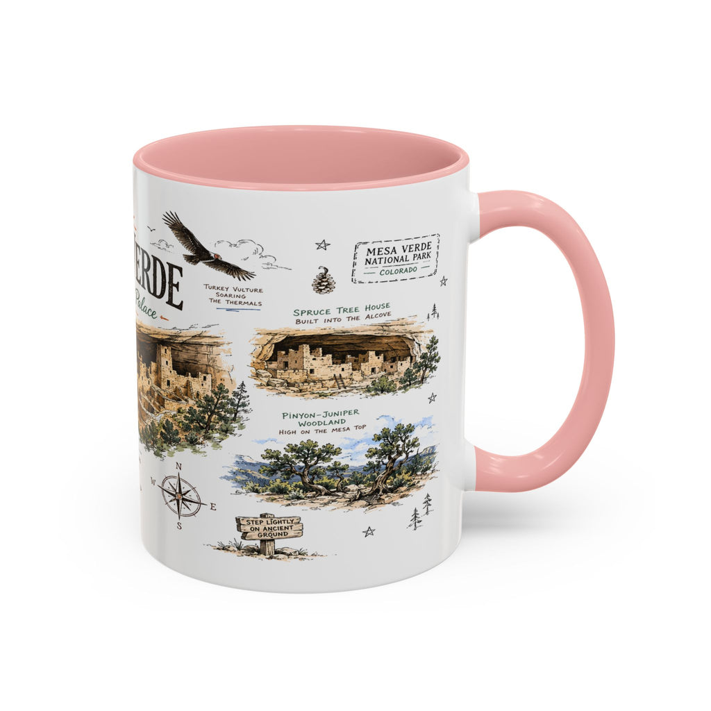 Mesa Verde National Park Coffee Mug | Colorado Ancient Cliff Dwellings Gift | Accent Color Ceramic 11oz 15oz