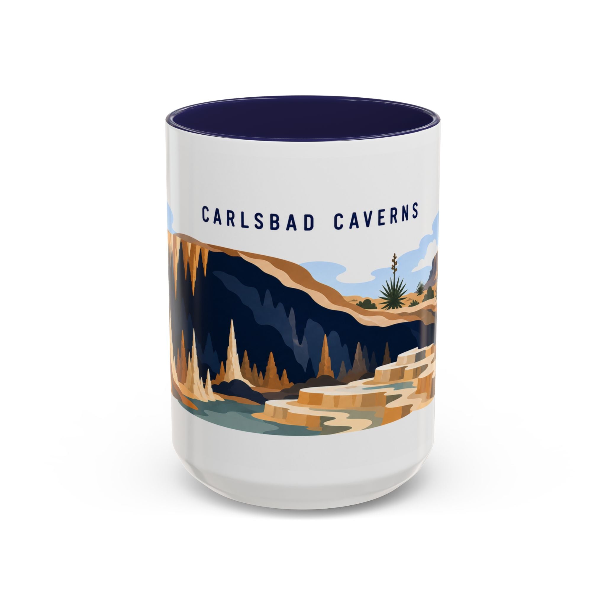 Carlsbad Caverns National Park Coffee Mug | Solid Color Block Park Souvenir | 11oz 15oz Accent Mug