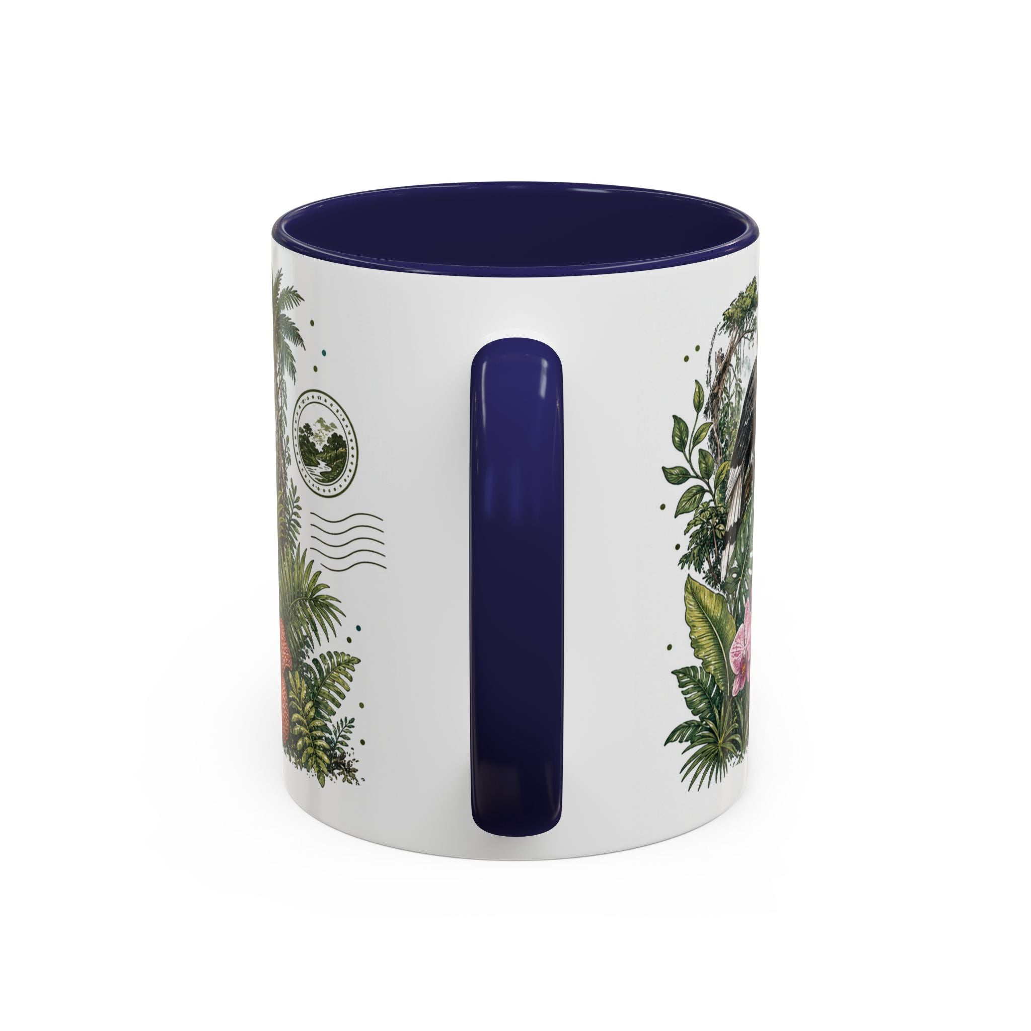 Borneo Rainforest Coffee Mug | Travel Destination Souvenir Gift | Accent Color Ceramic 11oz 15oz