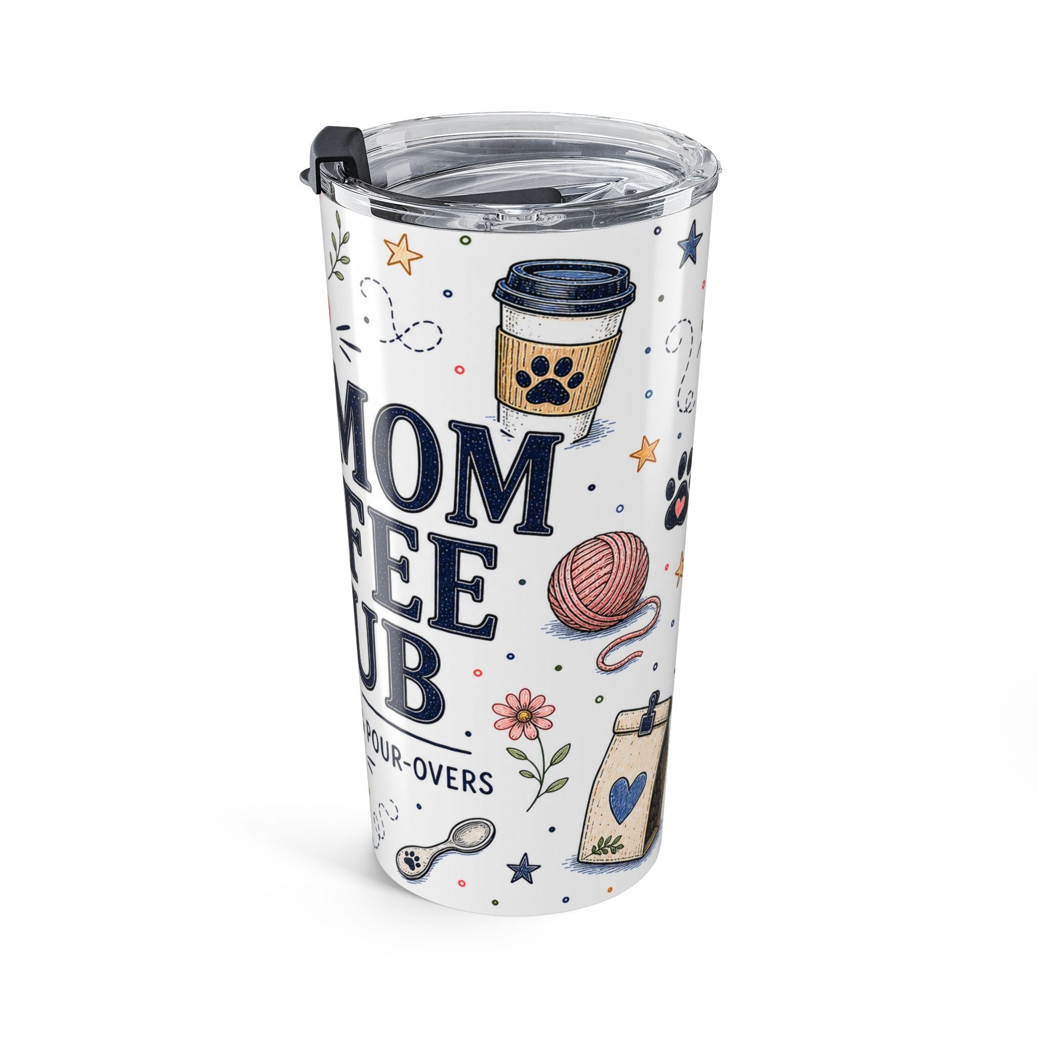 Cat Mom Coffee Club 20oz Tumbler | Cat Mom Gift | Insulated Stainless Steel Travel Cup