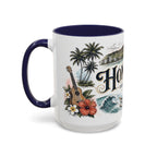 Honolulu Coffee Mug | United States Travel Souvenir | Vintage Illustrated City Gift | 11 oz 15 oz Accent Mug