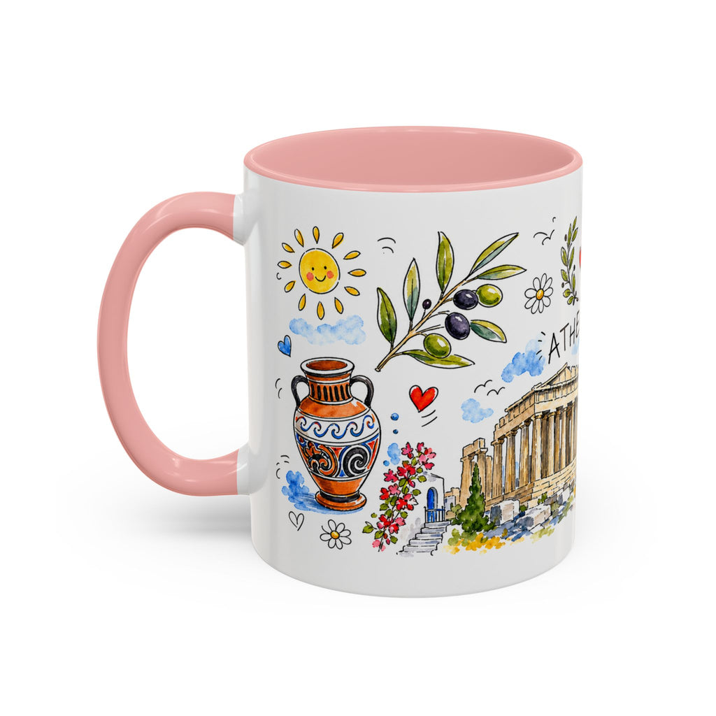 Athens Travel Mug | European City Souvenir Accent Coffee Mug | 11oz 15oz Ceramic Cup