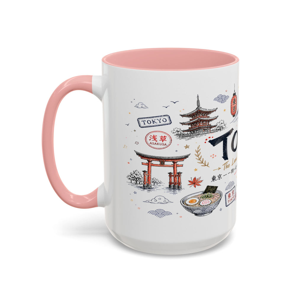 Tokyo Coffee Mug | Japan Souvenir Travel Gift | Accent Color Ceramic 11oz 15oz