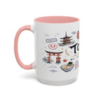 Tokyo Coffee Mug | Japan Souvenir Travel Gift | Accent Color Ceramic 11oz 15oz