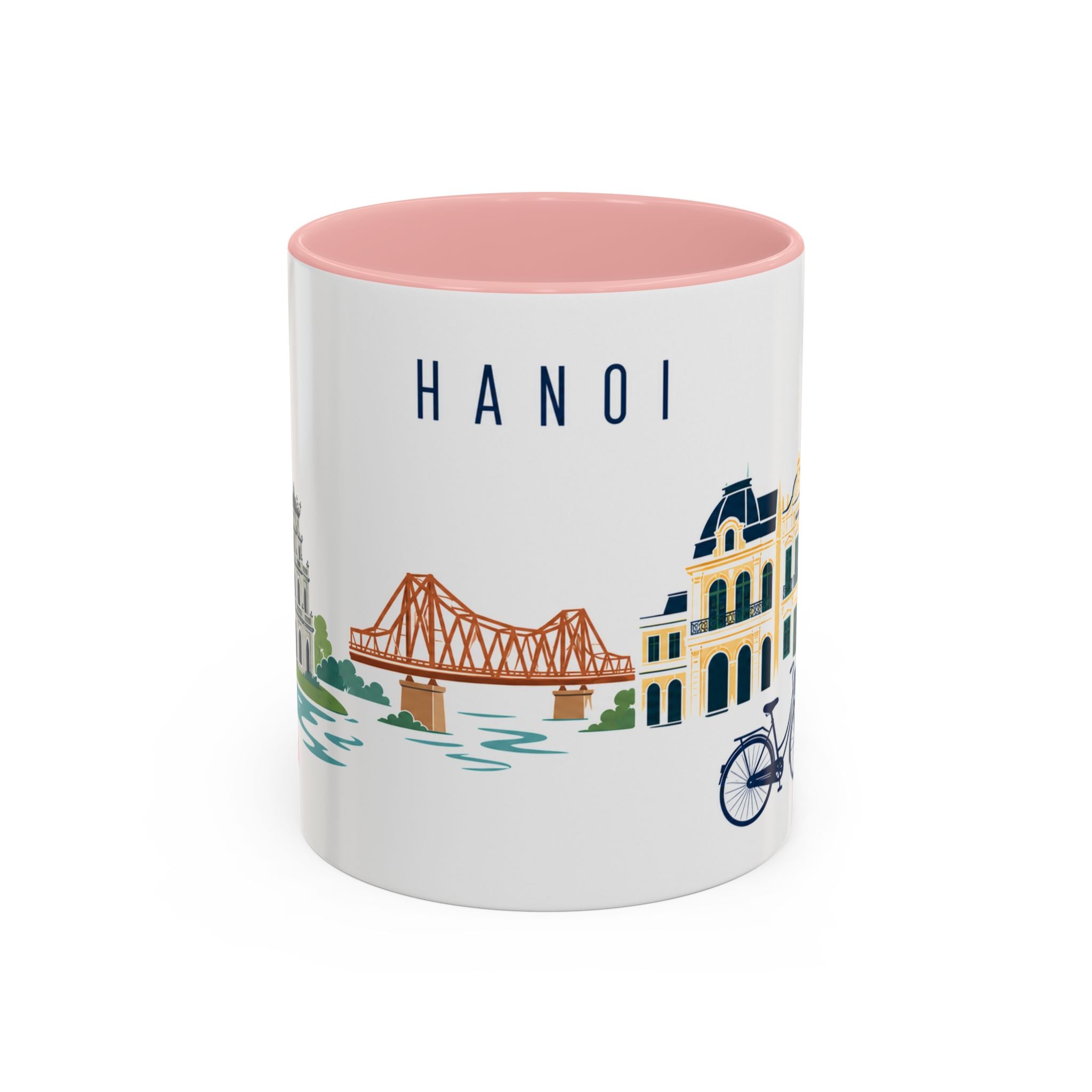 Hanoi Coffee Mug | Vietnam Travel Souvenir | Porcelain Decal City Gift | 11oz 15oz Accent Mug
