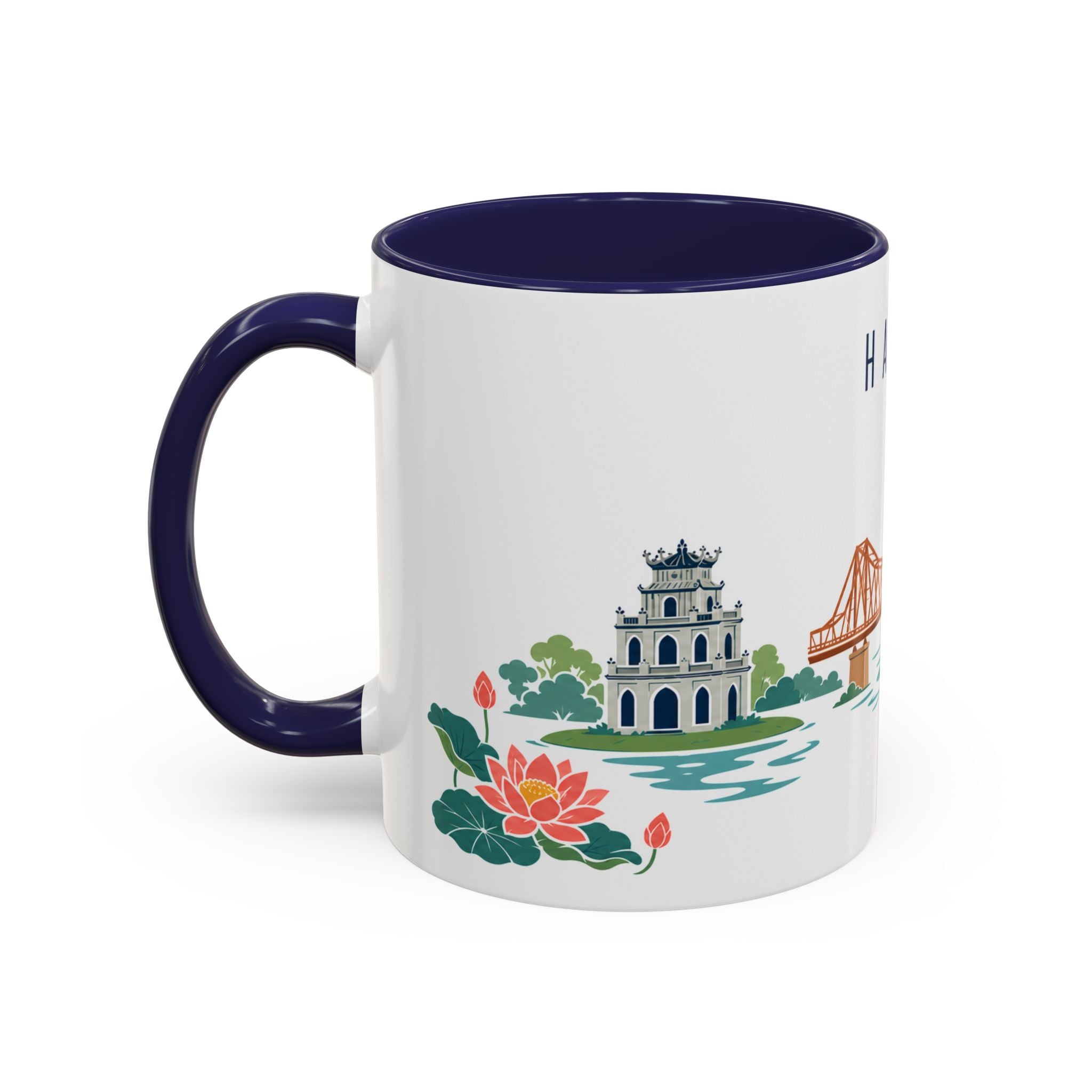 Hanoi Coffee Mug | Vietnam Travel Souvenir | Porcelain Decal City Gift | 11oz 15oz Accent Mug