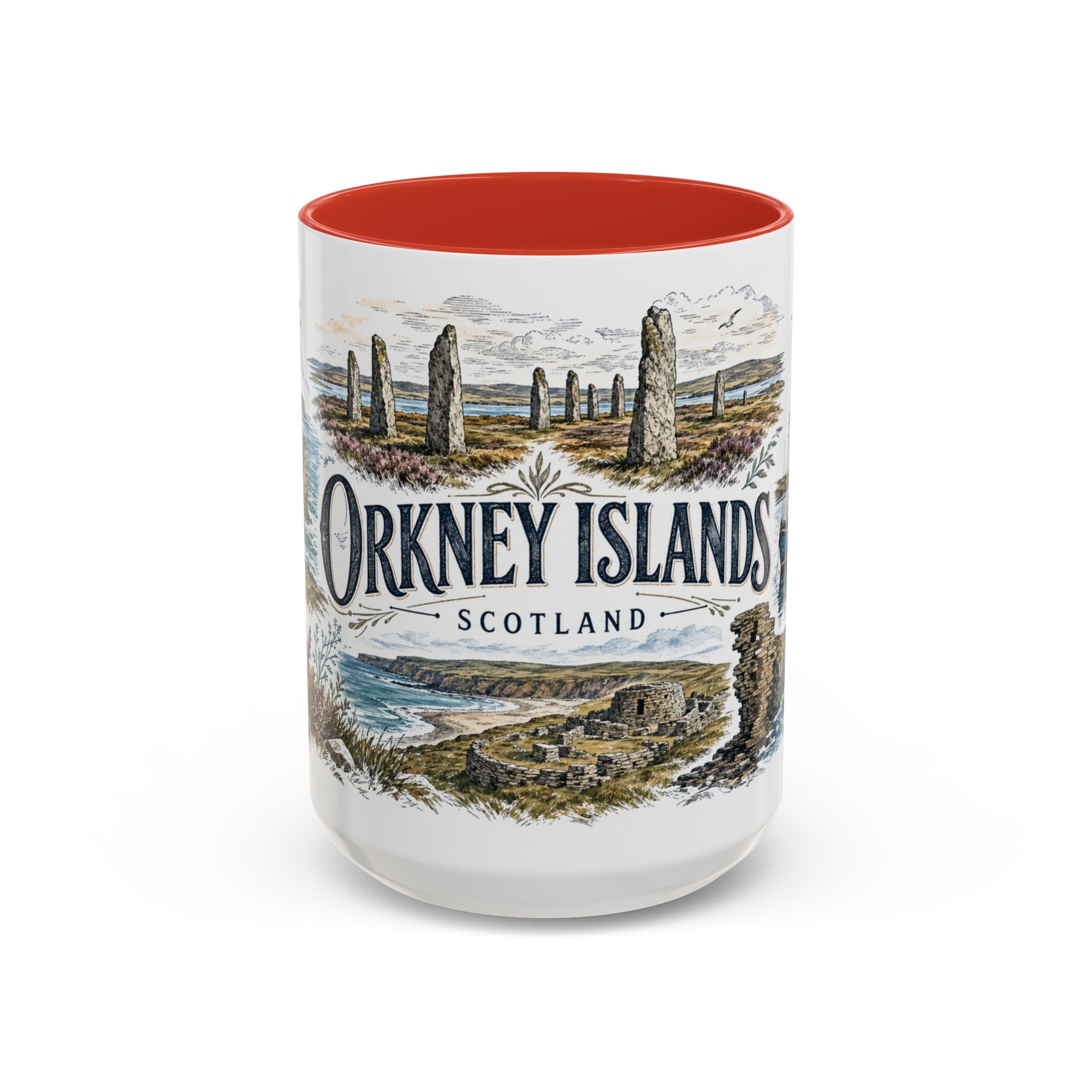 Orkney Islands Mug, Scotland Travel Souvenir, Bucket List Gift, Accent Ceramic Coffee Mug 11oz 15oz