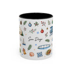 San Diego Christmas Mug | Watercolor City Souvenir, Holiday Travel Gift (11oz/15oz)