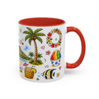 Honolulu Illustrated Travel Mug | City Souvenir Accent Coffee Mug | 11oz 15oz Ceramic Cup