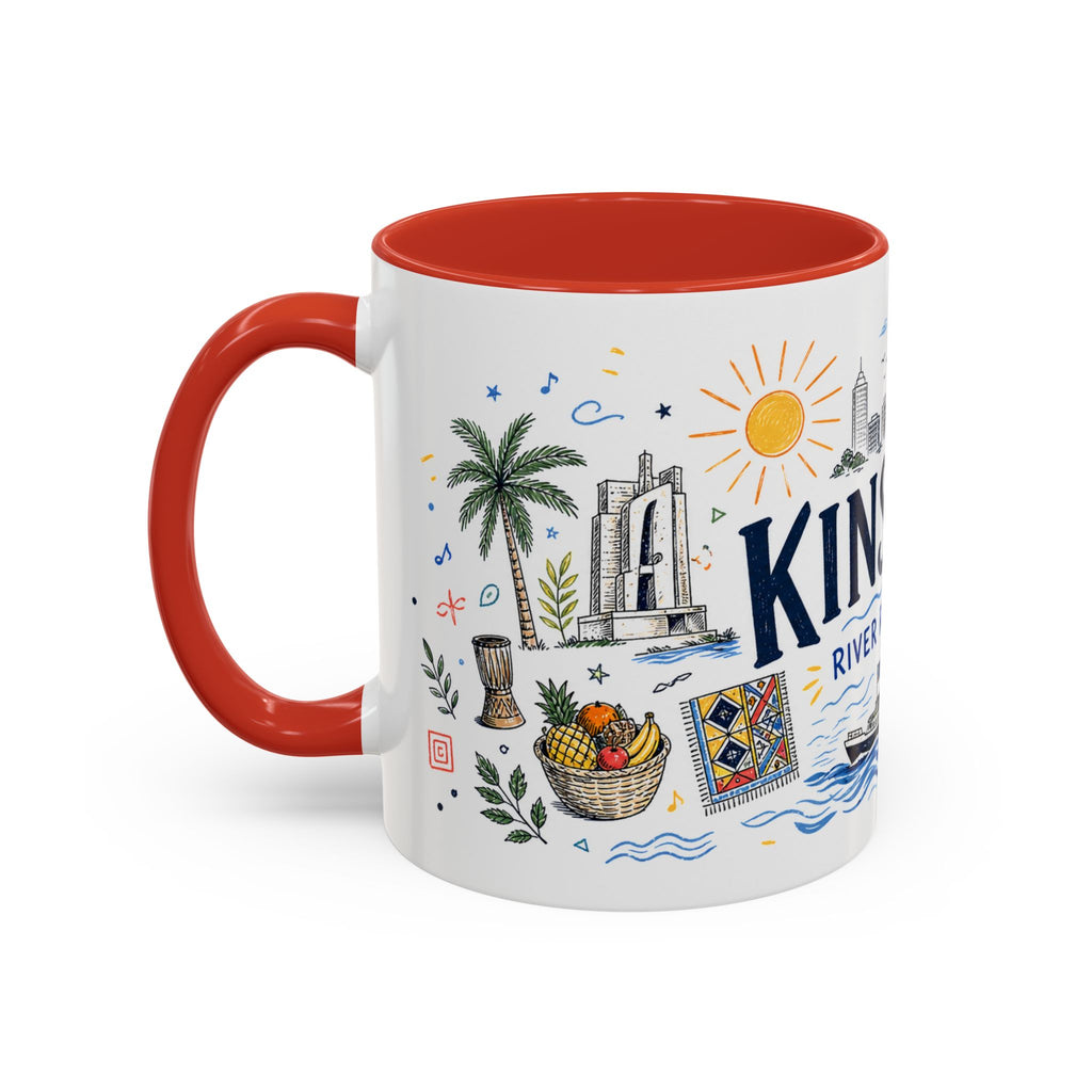 Kinshasa Coffee Mug | DR Congo Souvenir Travel Gift | Accent Color Ceramic 11oz 15oz