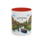 Giethoorn Illustrated Travel Mug | Netherlands Souvenir Accent Coffee Mug | 11oz 15oz Ceramic Cup