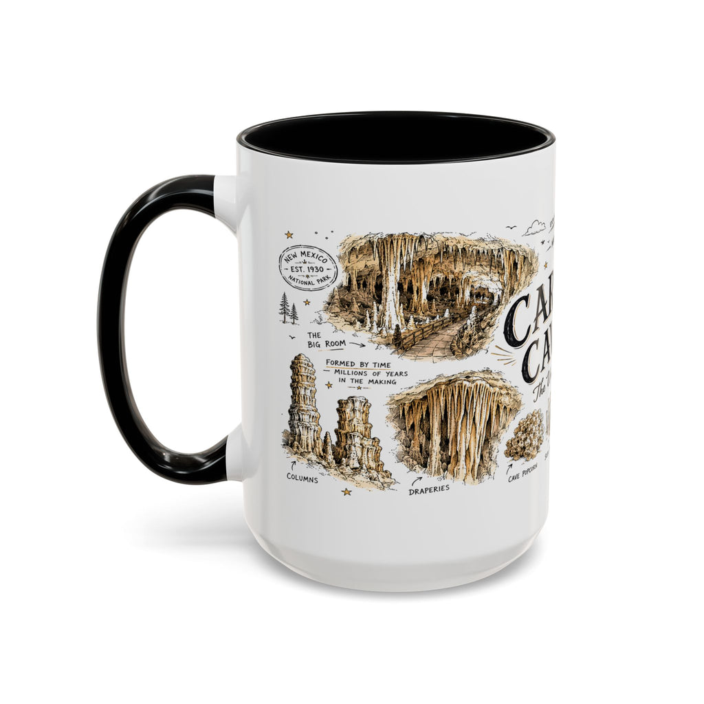Carlsbad Caverns National Park Coffee Mug | New Mexico Cave Exploration Bat Gift | Accent Color Ceramic 11oz 15oz