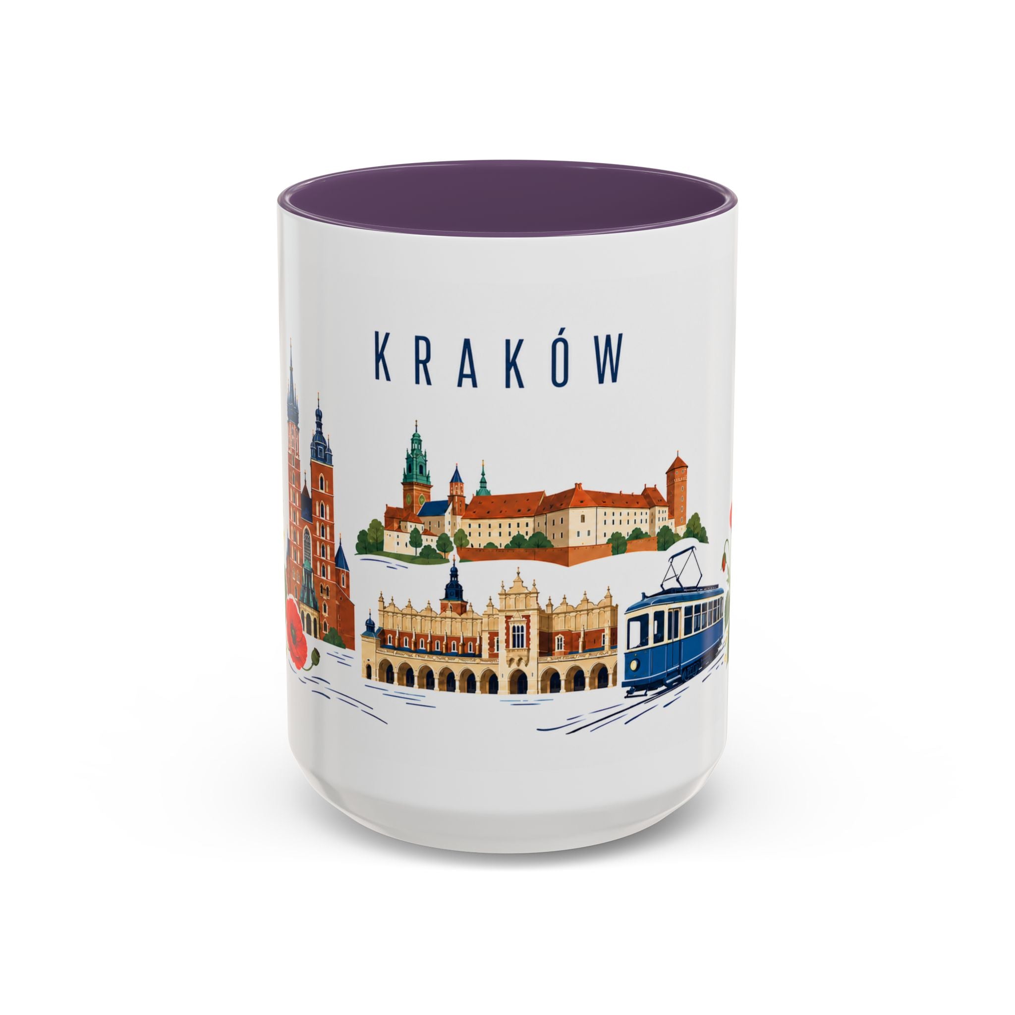 Kraków Coffee Mug | Poland Travel Souvenir | Porcelain Decal City Gift | 11oz 15oz Accent Mug