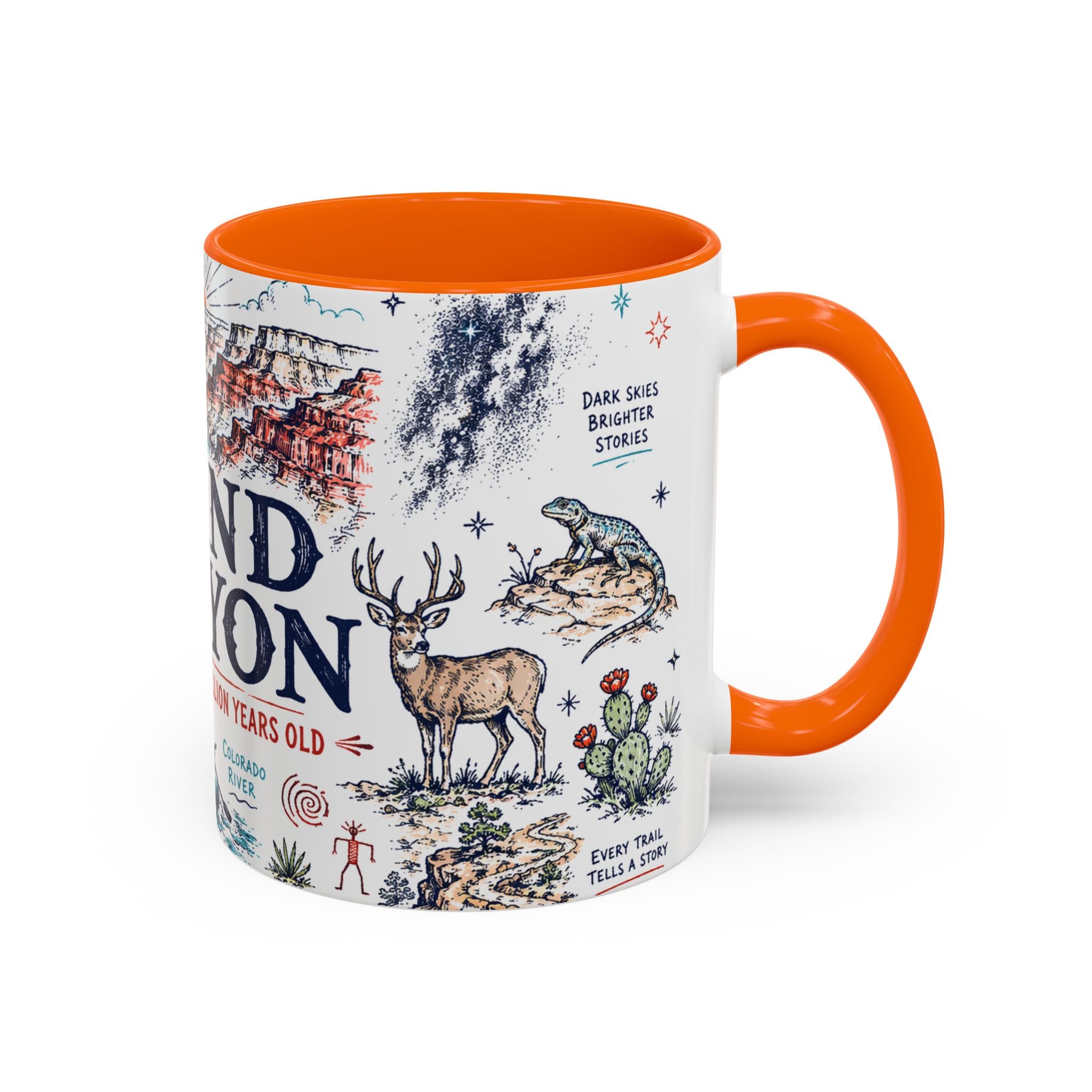 Grand Canyon National Park Coffee Mug | Hiking Camping Nature Gift | Accent Color Ceramic 11oz 15oz