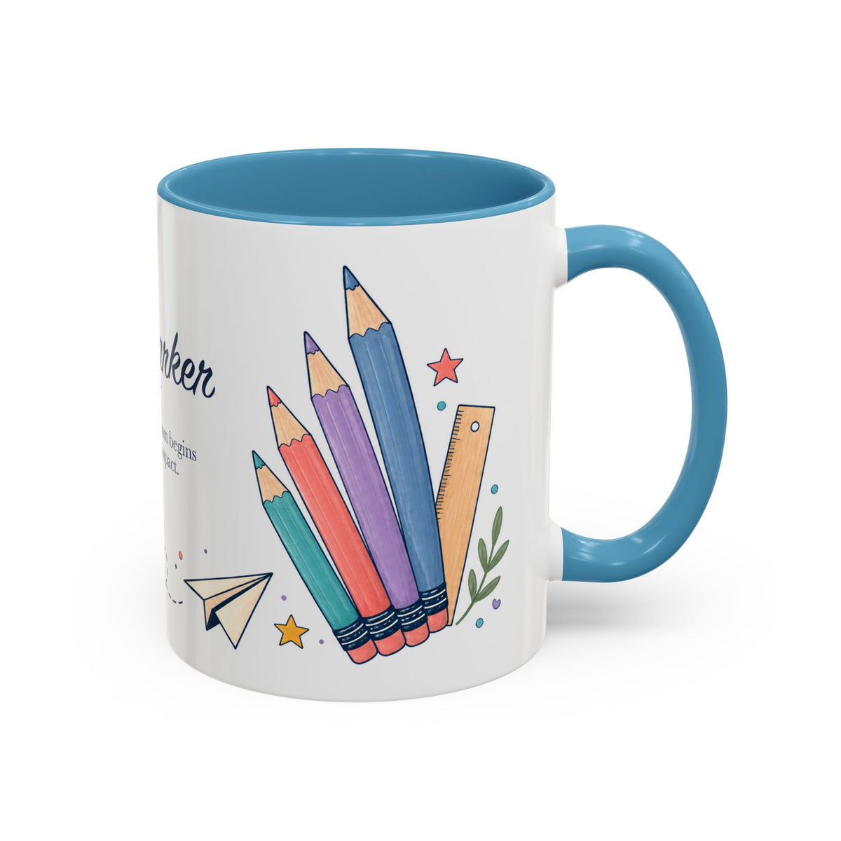 Personalized First Year Teacher Mug | Custom Name Pencil Coffee Cup