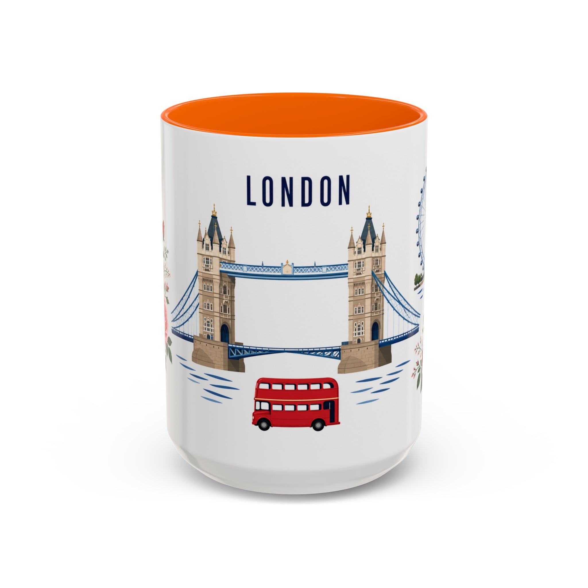 London Coffee Mug | United Kingdom Travel Souvenir | Porcelain Decal City Gift | 11oz 15oz Accent Mug