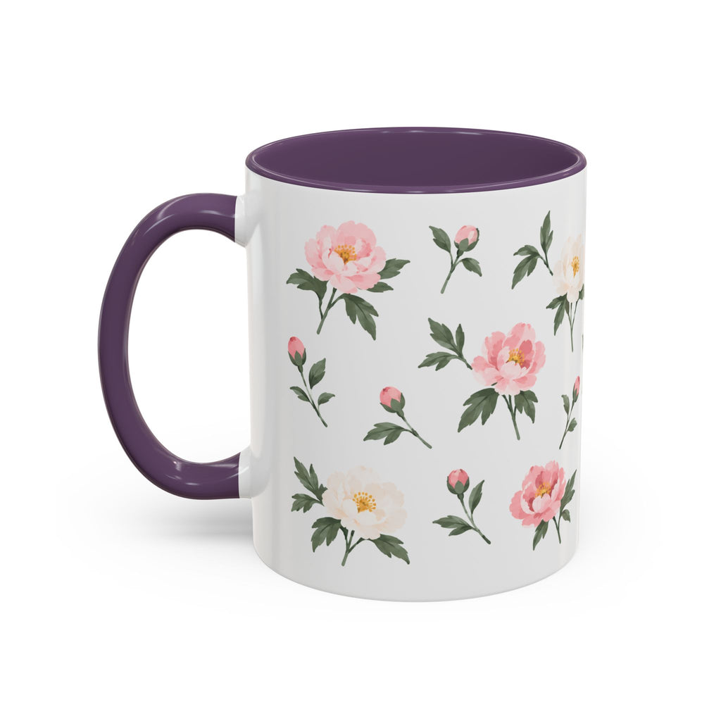 Indiana Peony Mug, State Flower Floral Coffee Cup, 11oz Botanical Gift
